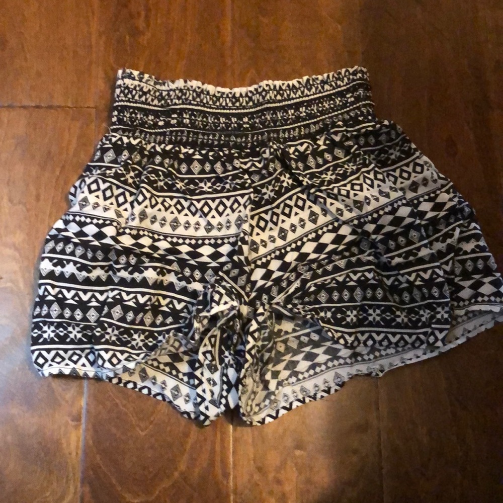 Black and white shorts